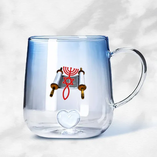 Discover Torah Messianic Seal Gradient Glass Mugs