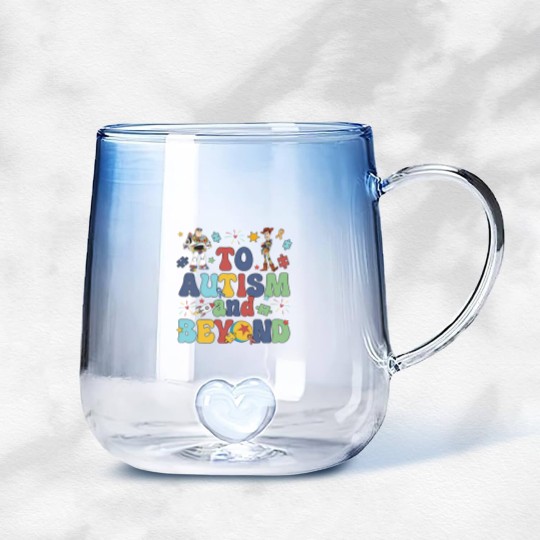 Discover Disneyyy Autism Gradient Glass Mugs, toy stories To Autism and Beyond Gradient Glass Mugs, Autism Awareness Gradient Glass Mugs