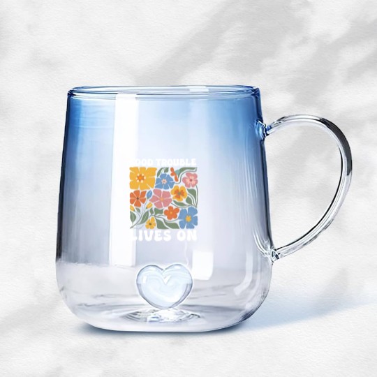 Discover Floral Good Trouble Lives On Gradient Glass Mugs, Resistance Gradient Glass Mugs, John Lewis Gradient Glass Mugs
