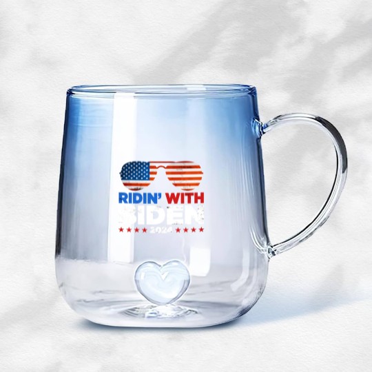 Discover Ridin' With Biden Joe Biden 2024 Election For Pres Gradient Glass Mugs