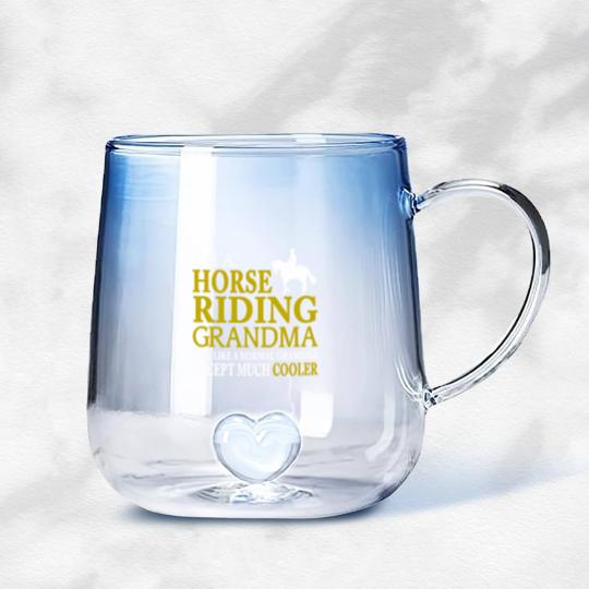Discover I'm A Horse Riding Grandma Gradient Glass Mugs