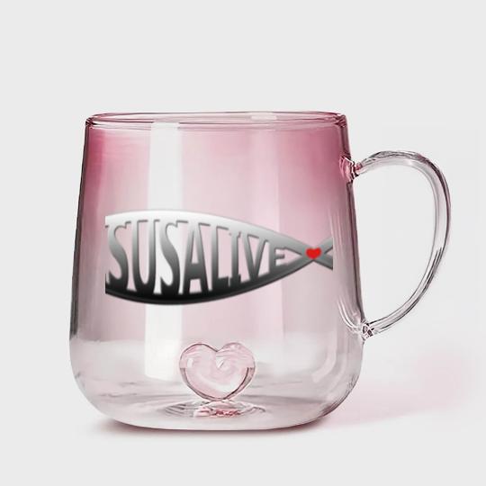 Discover JESUS FISH Gradient Glass Mugs