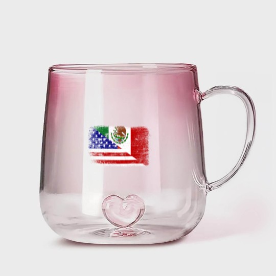 Discover Vintage Mexican American Flag Gradient Glass Mugs