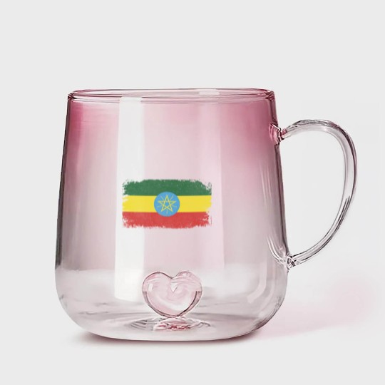 Discover Distressed Ethiopia Flag Design Gradient Glass Mugs