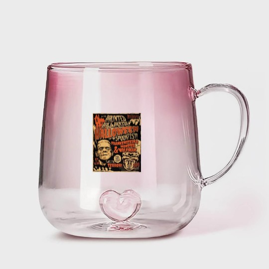 Discover Frankenstein and Wolfman Vintage Retro Halloween , 80's Horror Gradient Glass Mugs