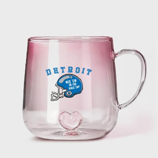 Discover Detroit Michigan Michigander Sunday Lion Kneecap Bite Fans Gradient Glass Mugs