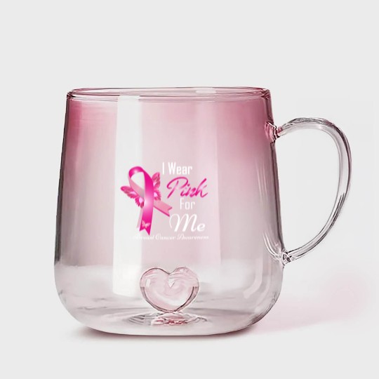 Discover wear pink for me breast cancer Gradient Glass Mugs