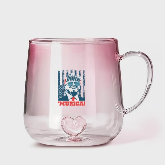Discover Donald Trump Gradient Glass Mugs Murica 4th of July Patriotic American Party USA Gradient Glass Mugs