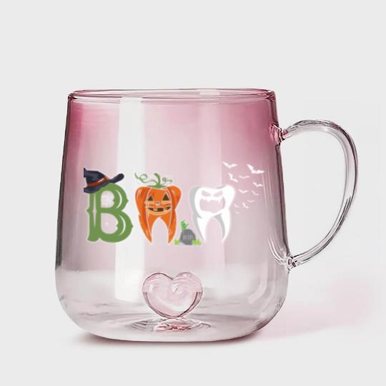 Discover Boo Dentist Pumpkin Costume Dental Assistant Halloween Gradient Glass Mugs