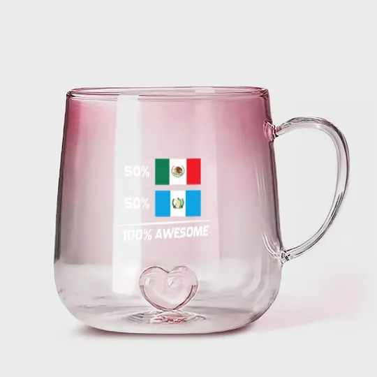Discover Half Mexican Half Guatemalan Pride Mexico Guatemala Flag Gradient Glass Mugs