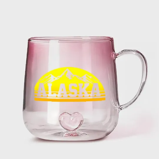Discover Alaska Vintage Alaska Day Gradient Glass Mugs