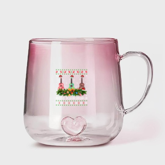 Discover Mele Kalikimaka Ukulele Guitar  Gradient Glass Mugs