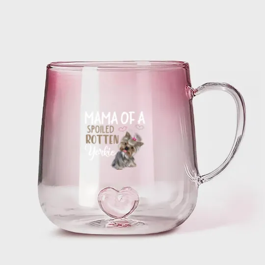 Discover Yorkie Dog Gradient Glass Mugs - Yorkie Mom, Dog Lover Gift Gradient Glass Mugs