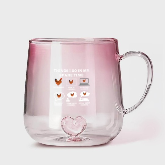 Discover Things I Do In My Spare Time Chicken Lover Farmer Chickens Gradient Glass Mugs