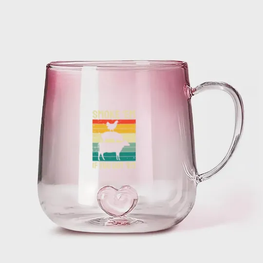 Discover Smoke Em If you Got Em BBQ - Funny Retro Smoking Gradient Glass Mugs