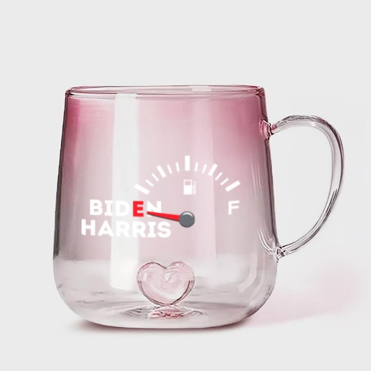 Discover Funny Biden Gas Gradient Glass Mugs | Empty Fuel Tank Gas Shortage Gradient Glass Mugs