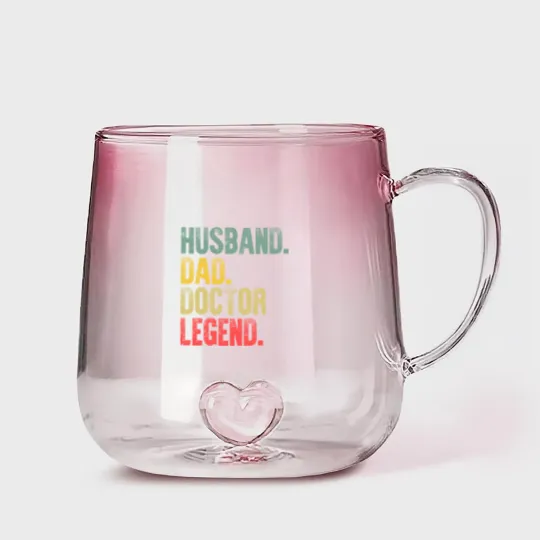 Discover Mens Funny Vintage Gradient Glass Mugs Husband Dad Doctor Legend Retro Gradient Glass Mugs