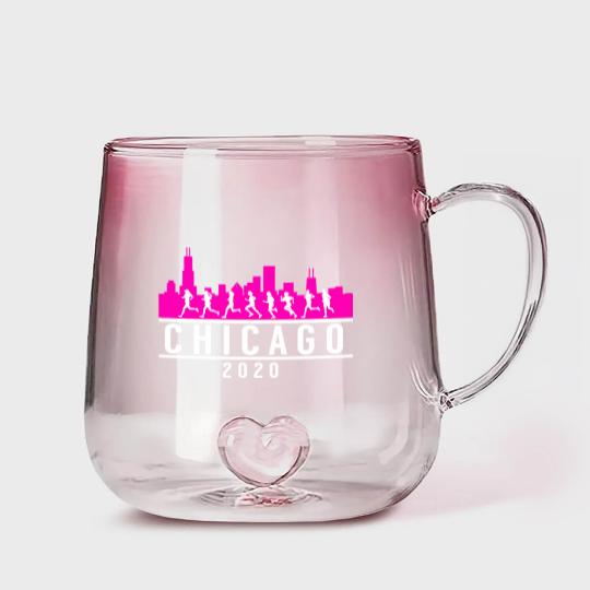 Discover Chicago Skyline Runners Gradient Glass Mugs