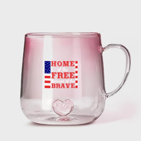 Discover Liberal Gradient Glass Mugs, Home Of The Free Because Of The Brave Gradient Glass Mugs, Patriotic Gradient Glass Mugs, 4th Of July Gradient Glass Mugs, Military Wife, Independence Day Gradient Glass Mugs
