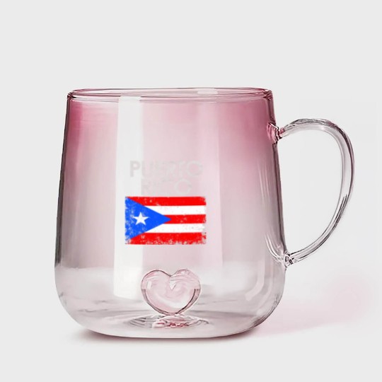 Discover Vintage Puerto Rico Rican Flag Gradient Glass Mugs