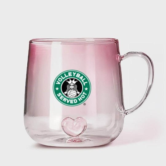 Discover Funny Volleyball Logo Design Gradient Glass Mugs