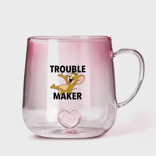 Discover Tom And Jerry Gradient Glass Mugs Trouble Maker Portrait