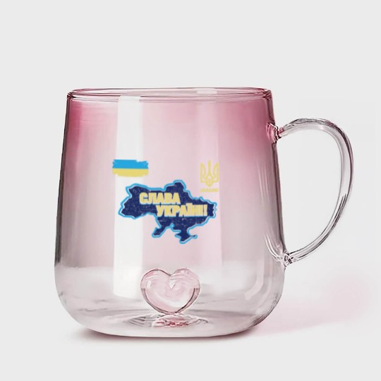 Discover Glory to Ukraine Map Football Team Gradient Glass Mugs