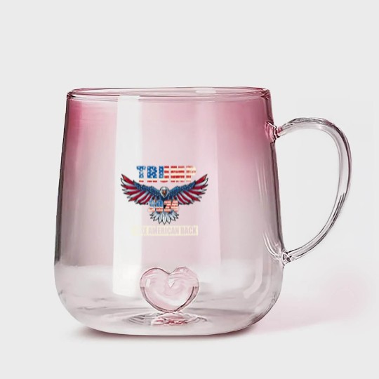 Discover Trump 2024 Flag Take America Back Men Women - Trump 2024 Gradient Glass Mugs