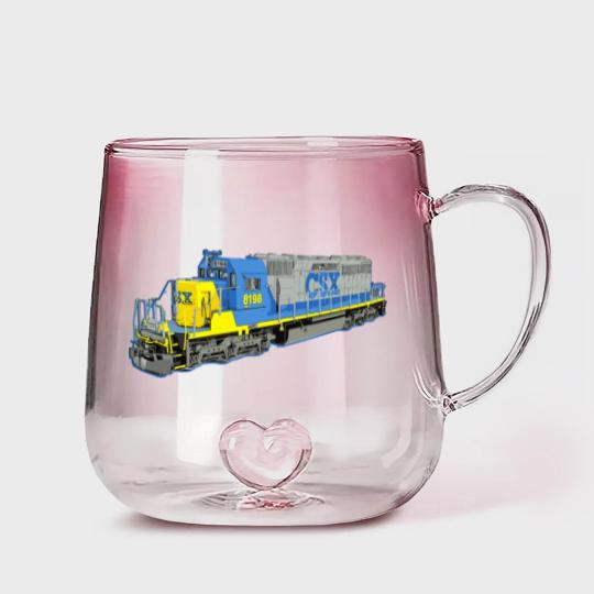 Discover Freight Train Csx Engine Gradient Glass Mugs