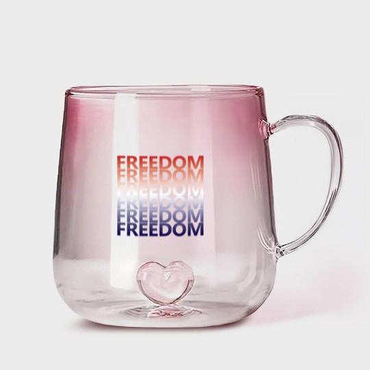 Discover Freedom Graphic Patriotic Gradient Glass Mugs