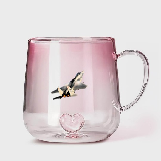 Discover F-15C Eagle afterburner no background - F 15 Eagle - Gradient Glass Mugs