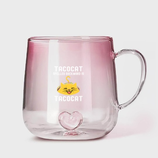 Discover Tacocat Spelled Backward Is Tacocat Lover Cat & Taco Gradient Glass Mugs