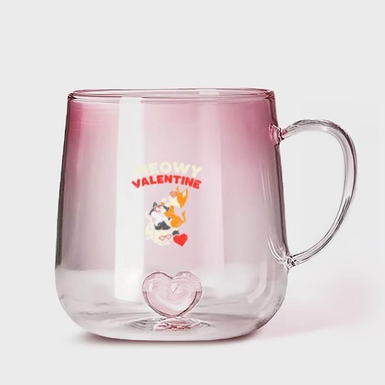 Discover Meowy Valentine Cats Kitten Cat Valentines Day Gradient Glass Mugs