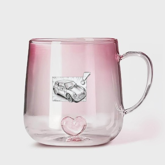 Discover Mini Cooper pencil sketch - Mini Cooper - Gradient Glass Mugs