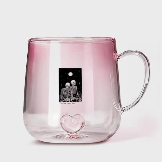 Discover true love never dies - Skeletons - Gradient Glass Mugs