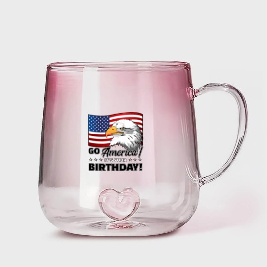Discover 4th of July American Flag Eagle - 4th Of July - Gradient Glass Mugs