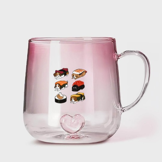 Discover Sushi Beagle - Beagle - Gradient Glass Mugs