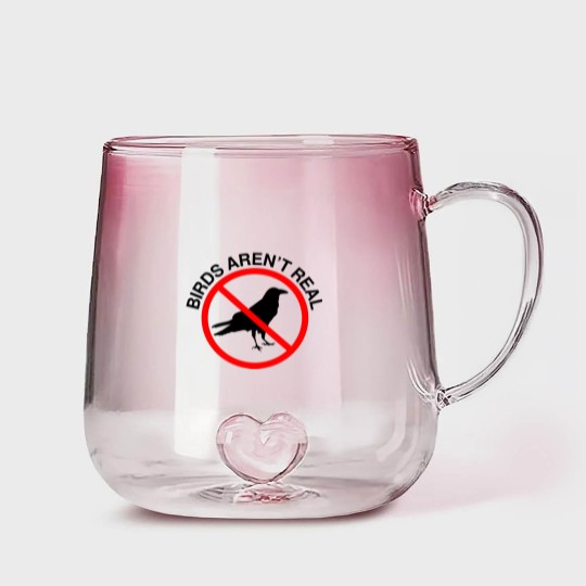 Discover Birds Aren't Real Prohibited Sign Premium Gradient Glass Mugs