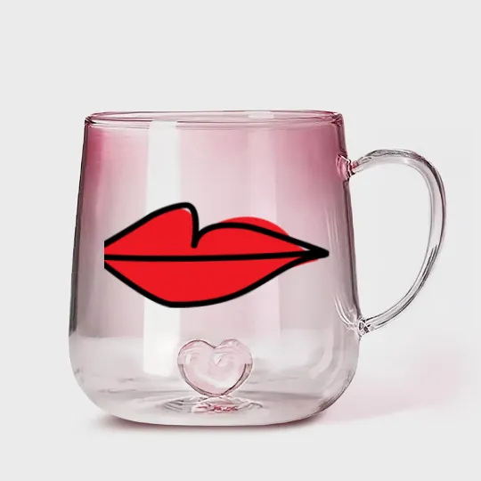 Discover Red Lips As Seen On Villanelle - Killing Eve S2 - Killing Eve - Gradient Glass Mugs