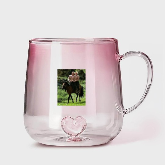 Discover Trump Putin Meme Gradient Glass Mugs Russian Putin Riding A Horse With Donald Trump Meme