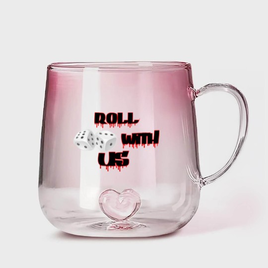 Discover Roll with US Vegas Dice Gradient Glass Mugs, Casino Bonus Gradient Glass Mugs