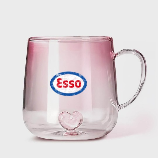 Discover Vintage distressed Esso logo - Auto Racing - Gradient Glass Mugs