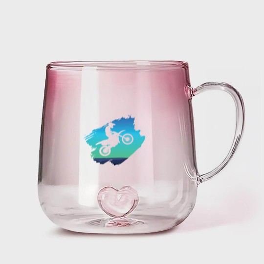 Discover Motocross Dirt Bike Gradient Glass Mugs