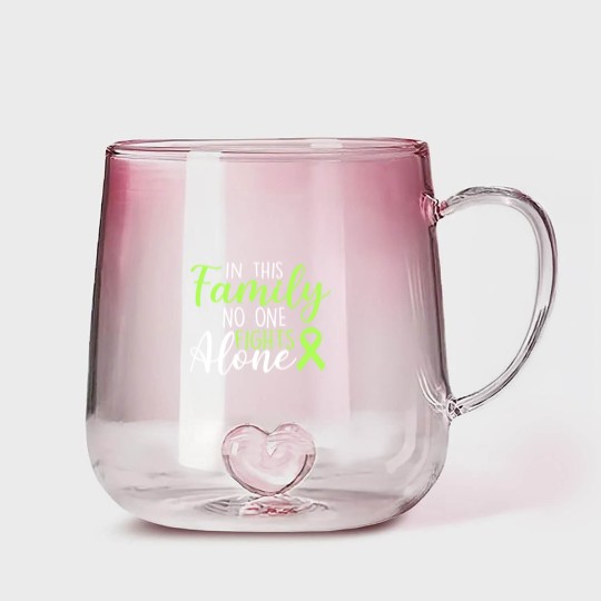 Discover Family Lymphoma Cancer Support no one Fight Alone - Lymphoma Cancer Support - Gradient Glass Mugs