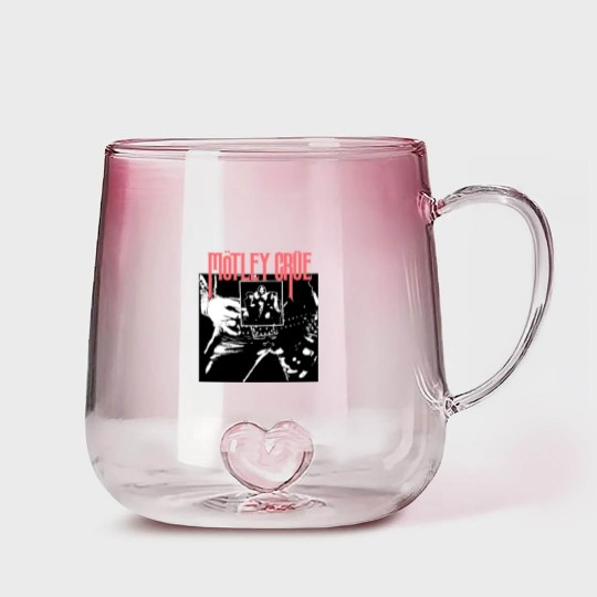 Discover Vintage 2000's Original Motley Crue Rock Band Concert Too Fast For Love Tour Black & Red Gradient Glass Mugs