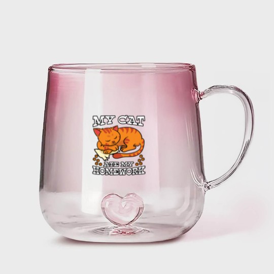 Discover My Cat Ate My Homework Gradient Glass Mugs