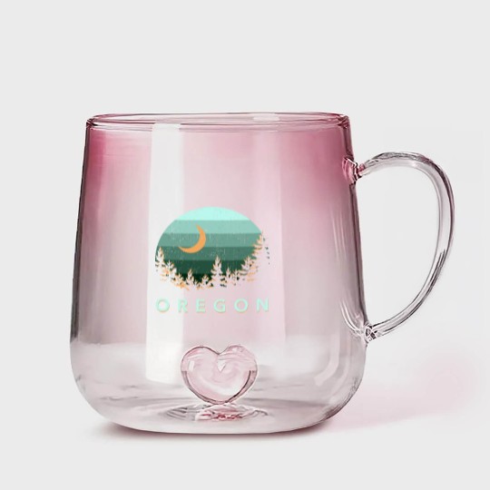 Discover Oregon Vintage Sunset Outdoors Hiking Souvenir Gradient Glass Mugs
