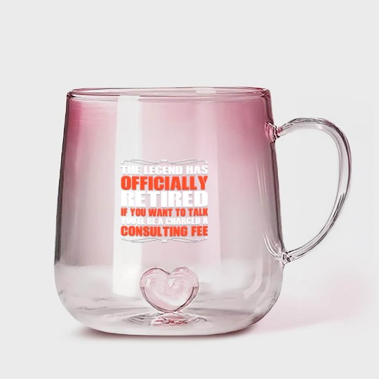 Discover The Legend Has Officially Retired Funny Retirement - Retirement - Gradient Glass Mugs