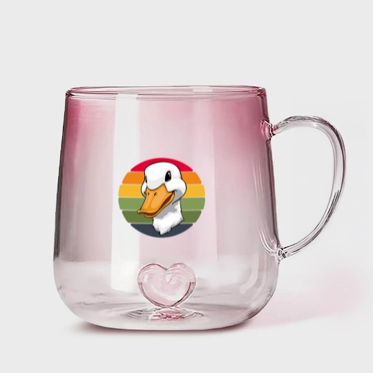 Discover Duck Head Retro Funny Water Ducklings Gradient Glass Mugs