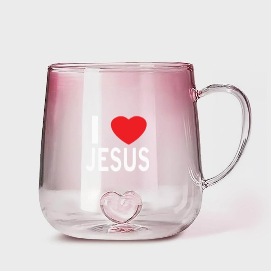 Discover I LOVE JESUS Gradient Glass Mugs